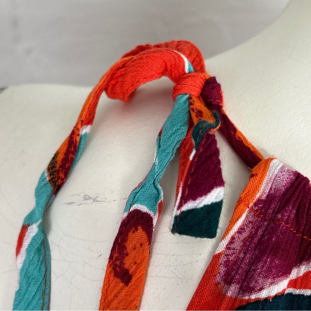 Maurices Dress XL Print Floral Midi Orange Multicolor Halter Kentucky
Derby - Picture 8 of 14